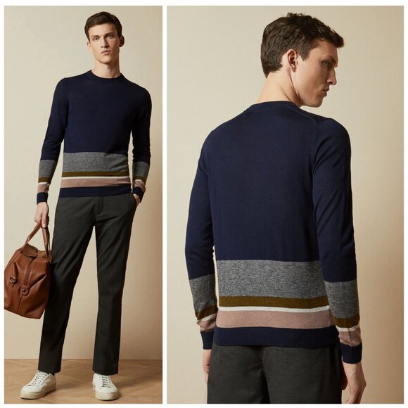 Ted Baker Long Sleeve Host Crew Neck Wool-Blend MENS Sweater Size (2) S/36 - Picture 7 of 7